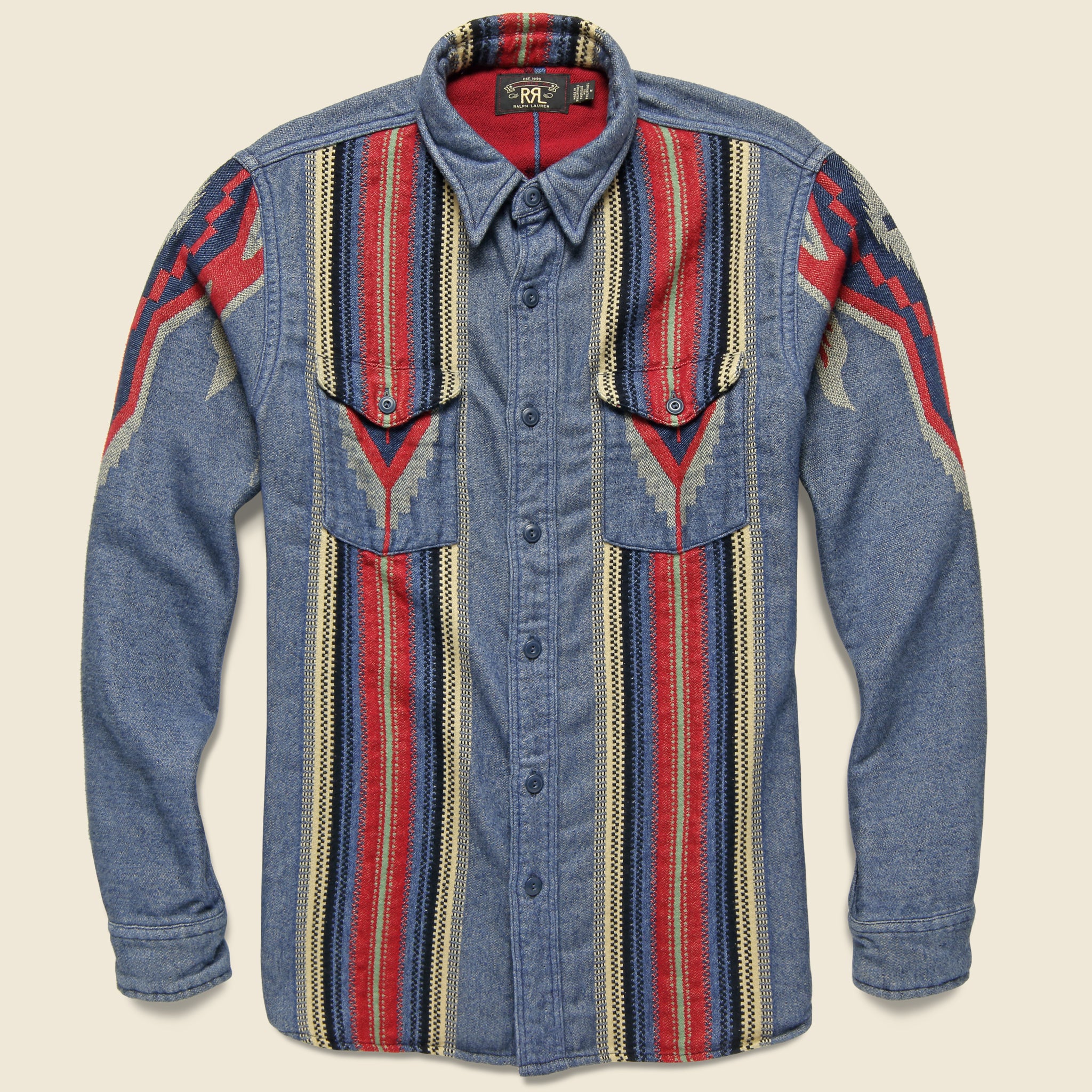Chimayo Jacquard Overshirt - Dark Indigo - RRL - STAG Provisions - Tops - L/S Woven - Overshirt