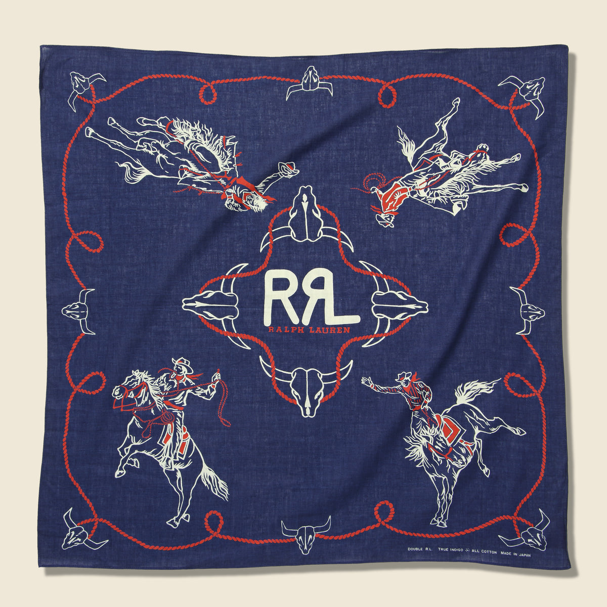 Rodeo Bandana - Indigo/Griege/Red – STAG Provisions