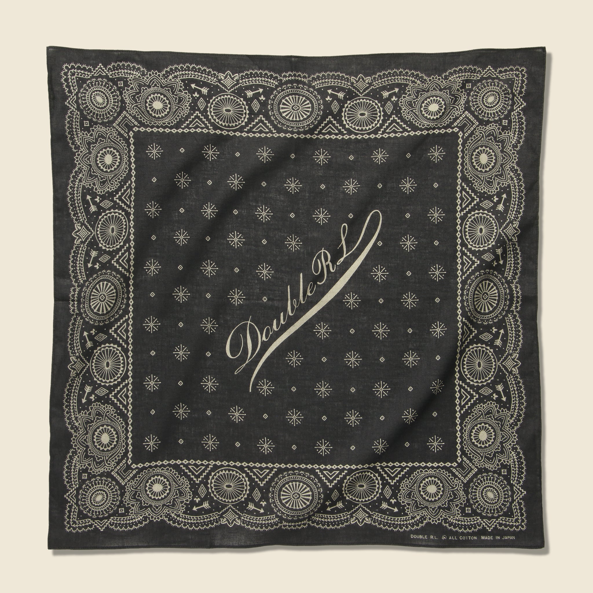 Rio Grande Bandana - Faded Black/Griege - RRL - STAG Provisions - Accessories - Bandanas