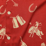 Western Print Rayon Camp Shirt - Red/Cream - RRL - STAG Provisions - Tops - S/S Woven - Other Pattern