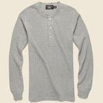 Waffle-Knit Henley - Cool Grey Siro - RRL - STAG Provisions - Tops - L/S Knit