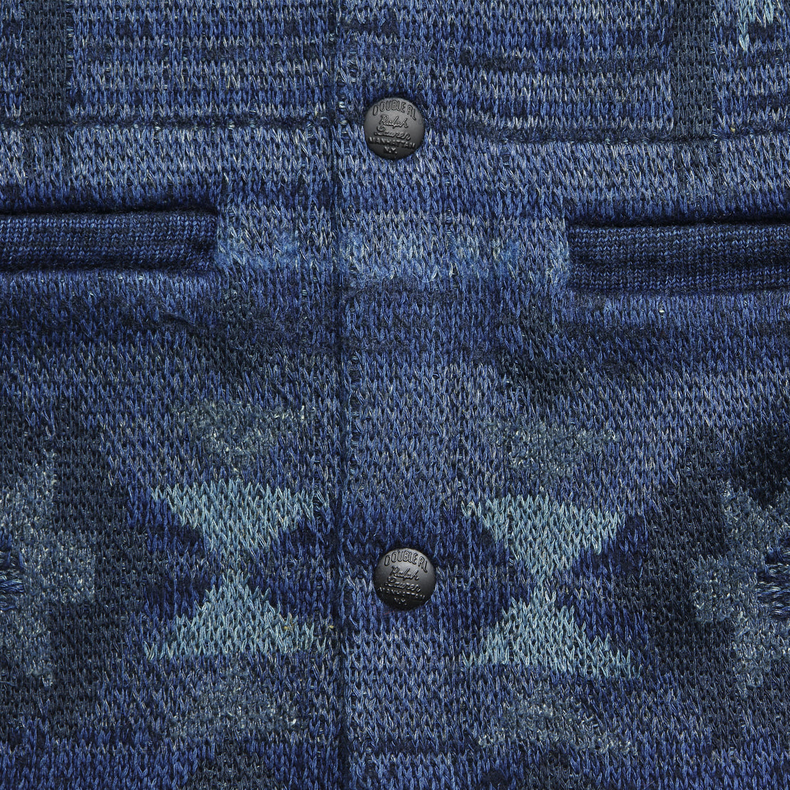 Chimayo Birdseye Jacquard Workshirt Sweater - Indigo - RRL - STAG Provisions - Tops - L/S Woven - Overshirt