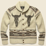 Western Shawl Collar Jacket - Oatmeal Heather/Brown - RRL - STAG Provisions - Outerwear - Coat / Jacket