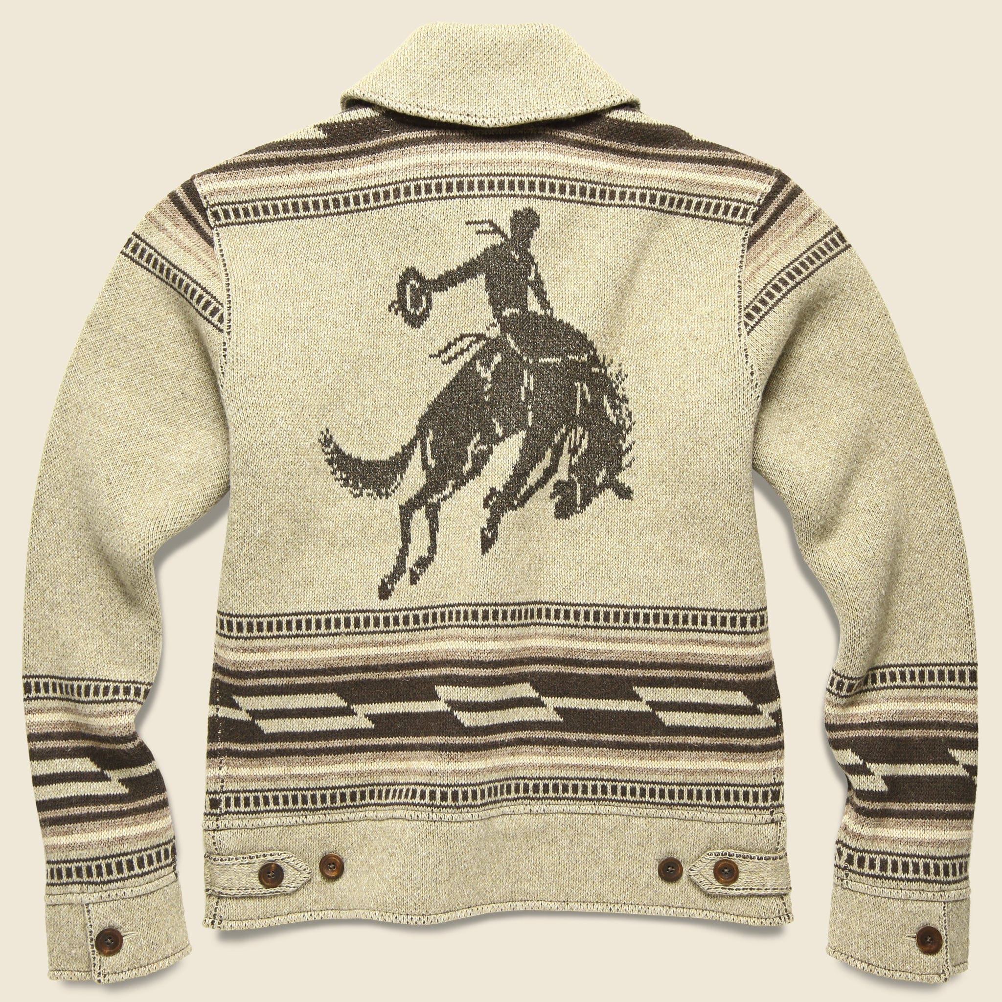Western Shawl Collar Jacket - Oatmeal Heather/Brown - RRL - STAG Provisions - Outerwear - Coat / Jacket