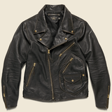 Leather Moto Jacket - Black/Brown - RRL - STAG Provisions - Outerwear - Coat / Jacket