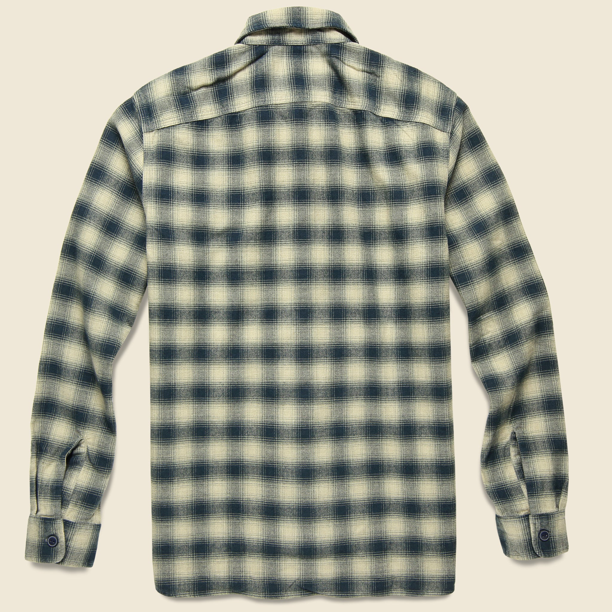 
                          Brushed Ombre Plaid Matlock Workshirt - Cream/Grey - RRL - STAG Provisions - Tops - L/S Woven - Plaid
                        