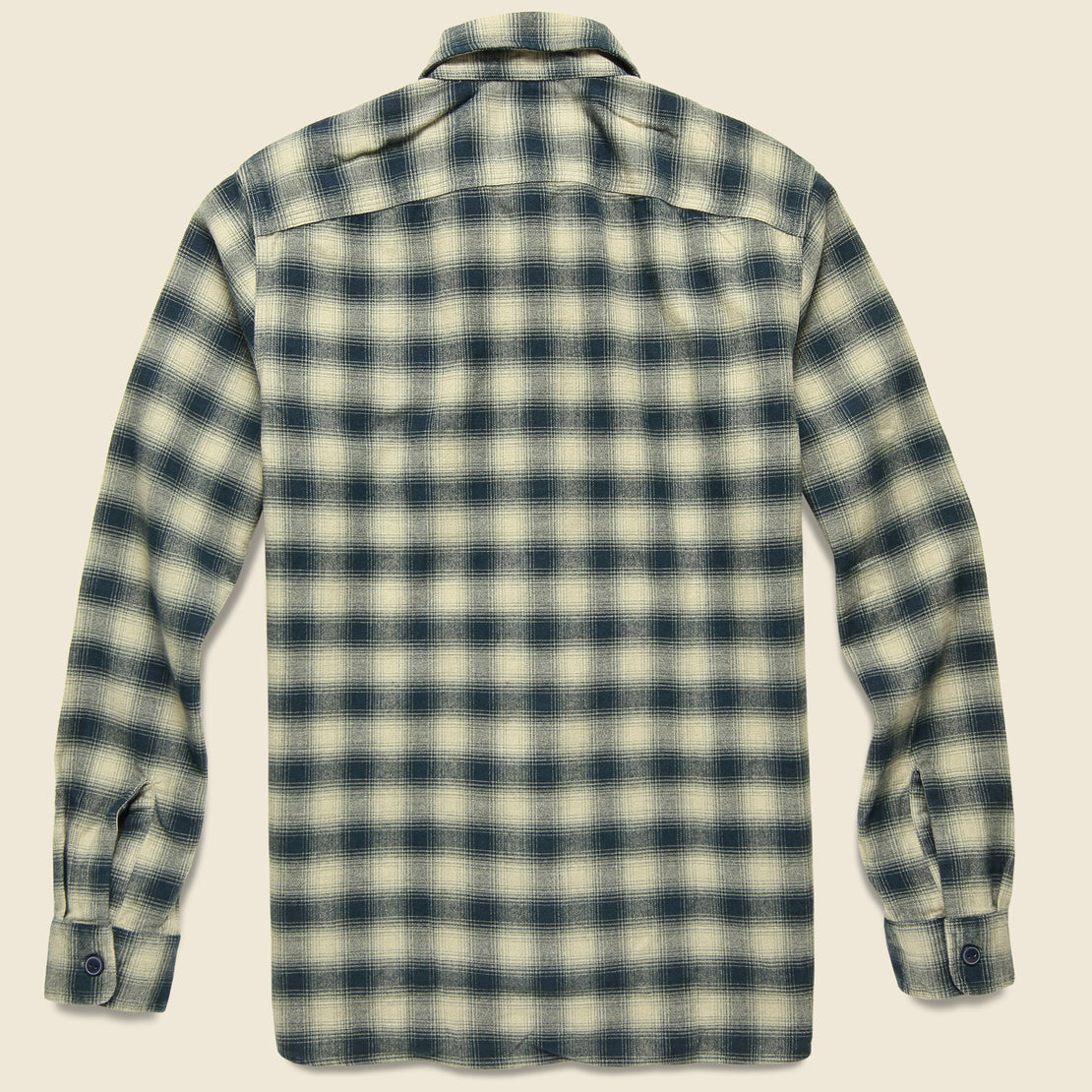 Brushed Ombre Plaid Matlock Workshirt - Cream/Grey - RRL - STAG Provisions - Tops - L/S Woven - Plaid
