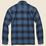 Brushed Towns Camp Shirt - Indigo/Black Ombr‚àö¬© Plaid - RRL - STAG Provisions - Tops - L/S Woven - Plaid