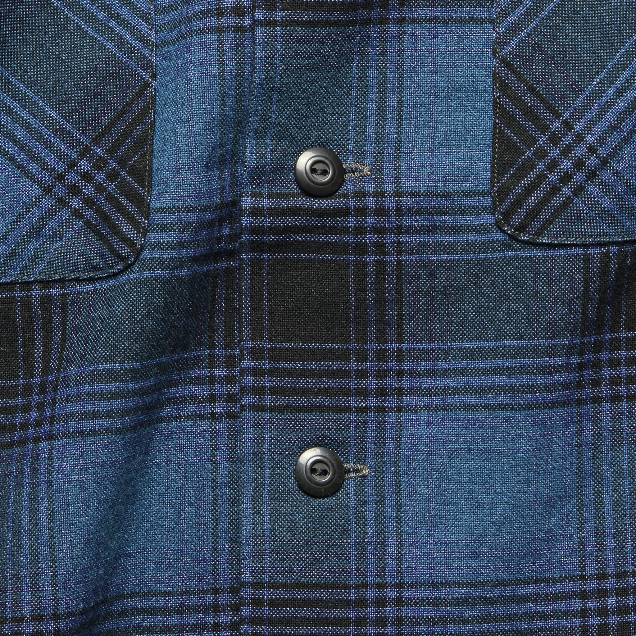 Brushed Towns Camp Shirt - Indigo/Black Ombr‚àö¬© Plaid - RRL - STAG Provisions - Tops - L/S Woven - Plaid