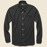 Cotton/Linen Stripe Bulldog Shirt - Sulphur Black/Tan - RRL - STAG Provisions - Tops - L/S Woven - Stripe