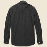 Cotton/Linen Stripe Bulldog Shirt - Sulphur Black/Tan - RRL - STAG Provisions - Tops - L/S Woven - Stripe