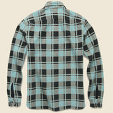 Plaid Jacquard Flannel Workshirt - Turquoise/Sulphur - RRL - STAG Provisions - Tops - L/S Woven - Plaid