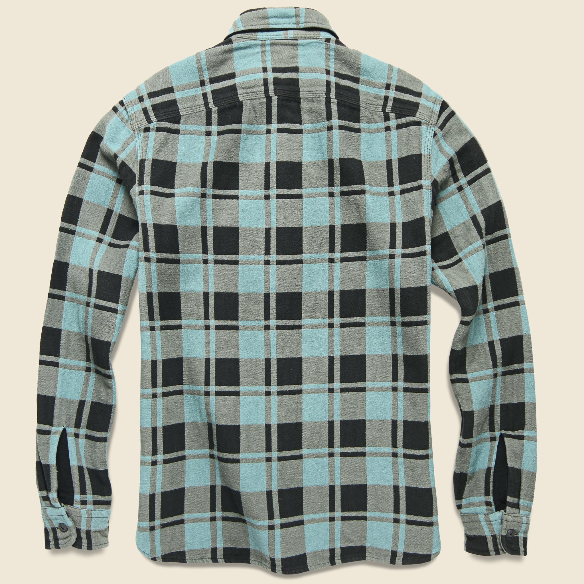 Plaid Jacquard Flannel Workshirt - Turquoise/Sulphur - RRL - STAG Provisions - Tops - L/S Woven - Plaid