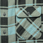 Plaid Jacquard Flannel Workshirt - Turquoise/Sulphur - RRL - STAG Provisions - Tops - L/S Woven - Plaid