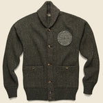 Wool Blend Shawl Cardigan - Grey Herringbone - RRL - STAG Provisions - Tops - Sweater