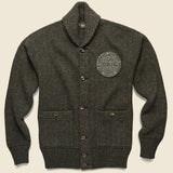 Wool Blend Shawl Cardigan - Grey Herringbone - RRL - STAG Provisions - Tops - Sweater