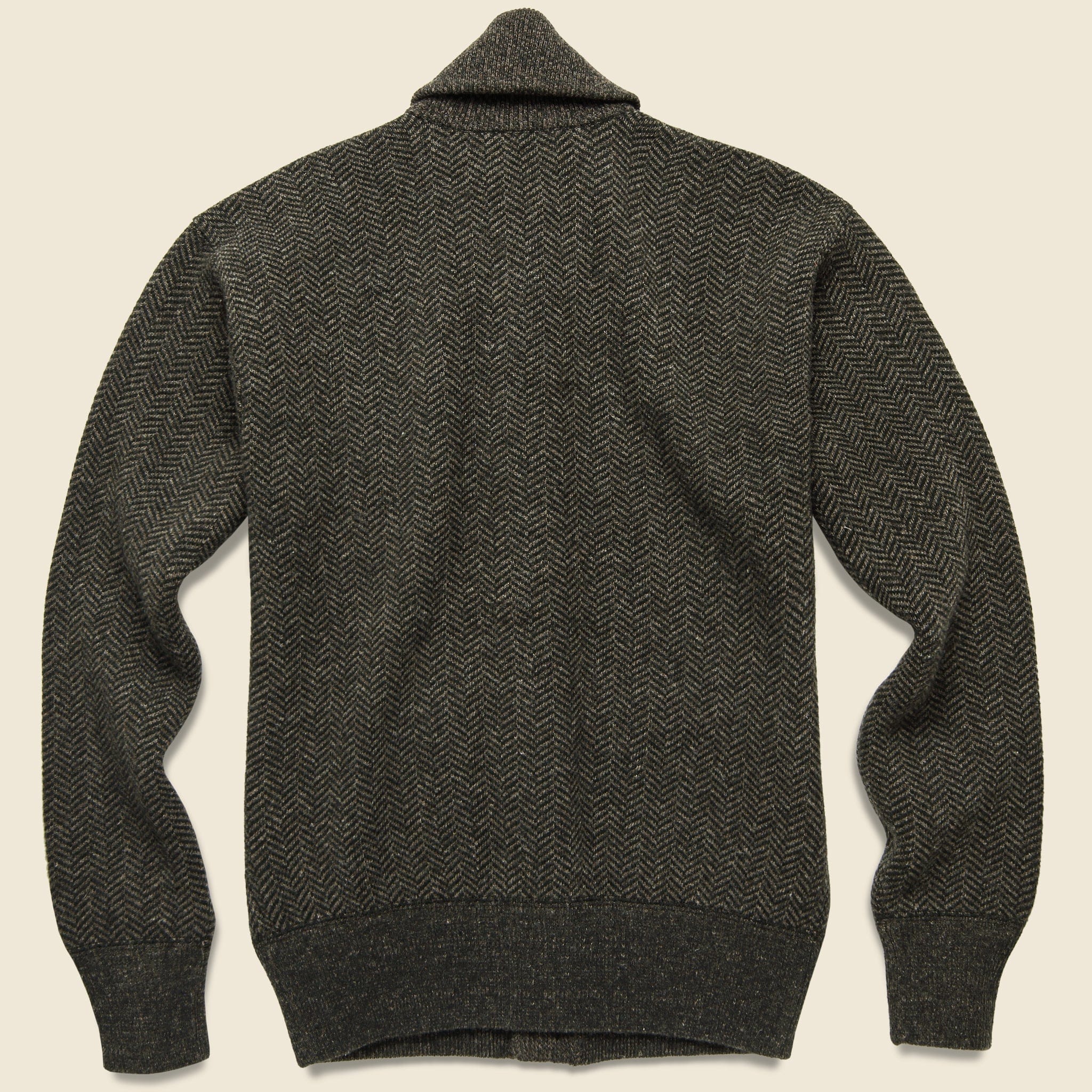 Wool Blend Shawl Cardigan - Grey Herringbone - RRL - STAG Provisions - Tops - Sweater