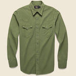 Slim-Fit Western Shirt - Olive - RRL - STAG Provisions - Tops - L/S Woven - Solid