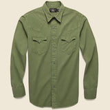 Slim-Fit Western Shirt - Olive - RRL - STAG Provisions - Tops - L/S Woven - Solid