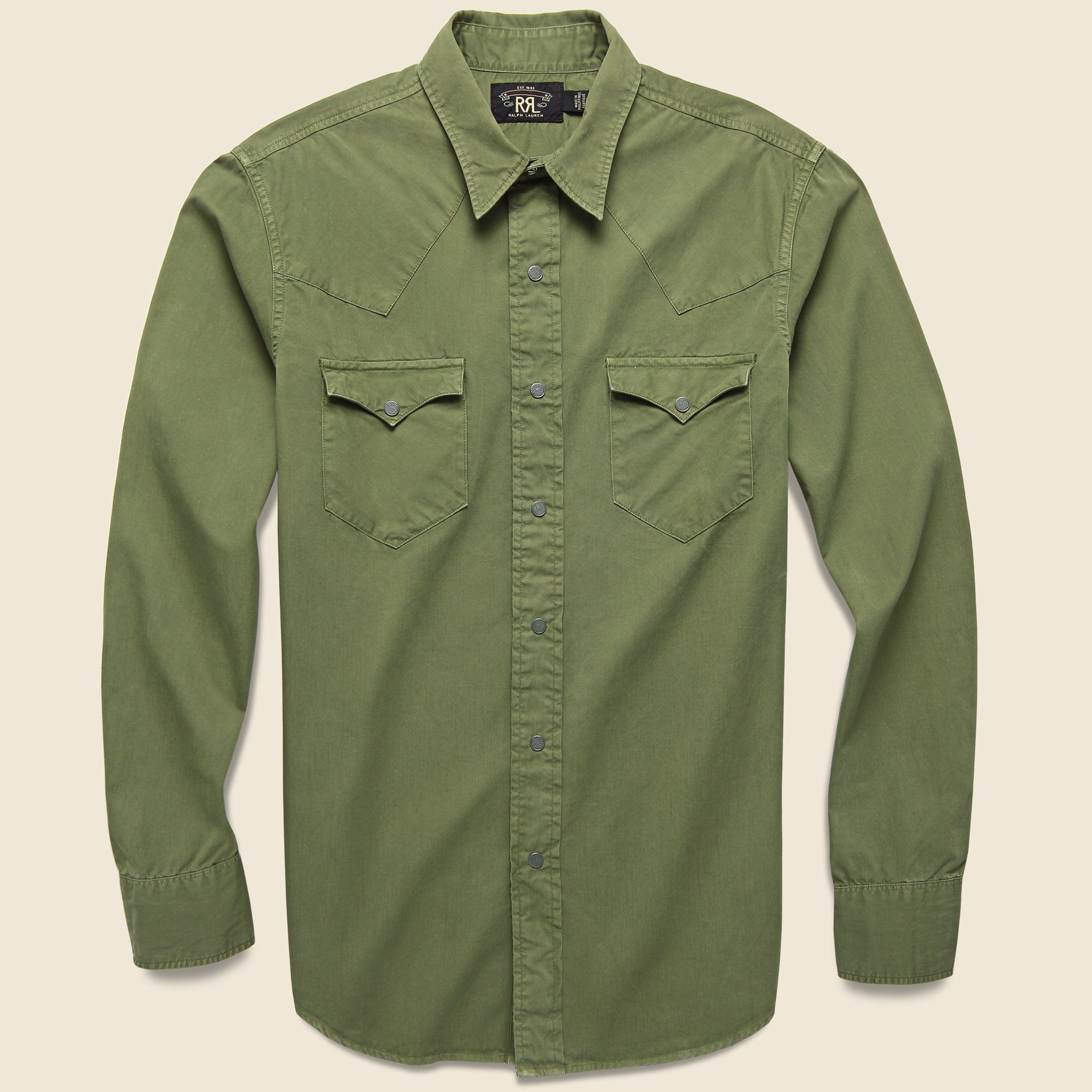Slim-Fit Western Shirt - Olive - RRL - STAG Provisions - Tops - L/S Woven - Solid