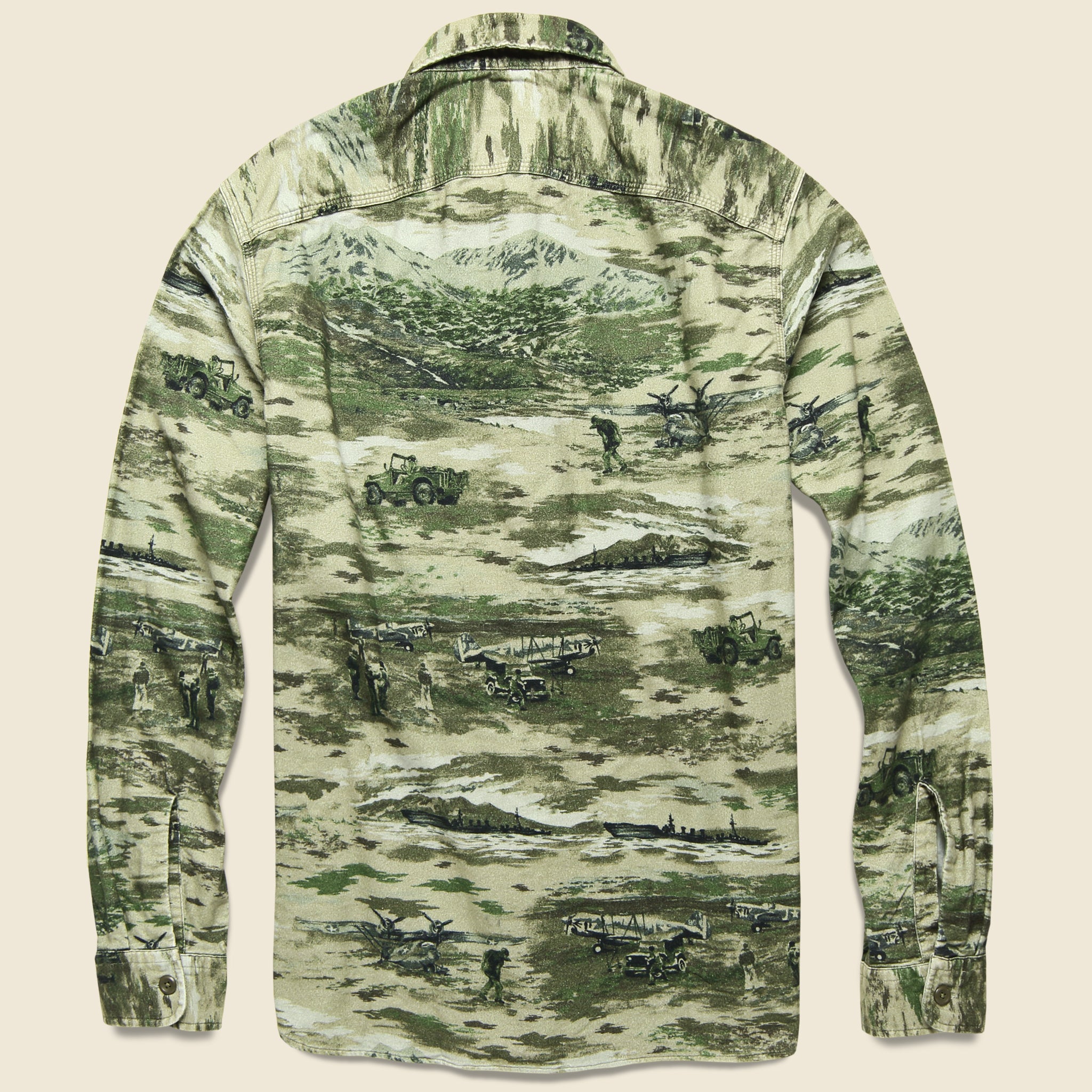 Printed Matlock Flannel Workshirt - Tan - RRL - STAG Provisions - Tops - L/S Woven - Other Pattern