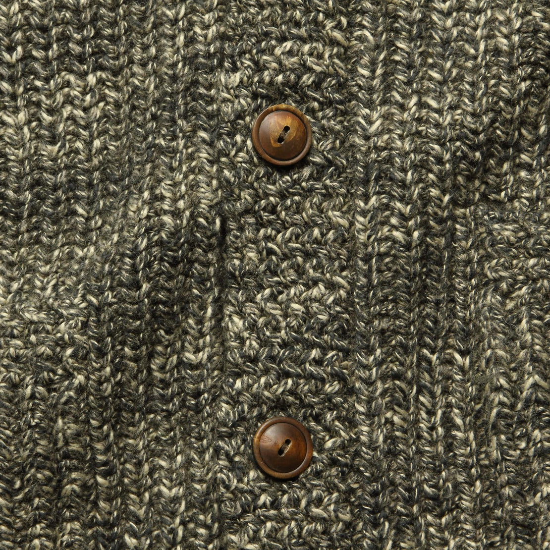 Shawl Collar Cardigan - Olive/Tan