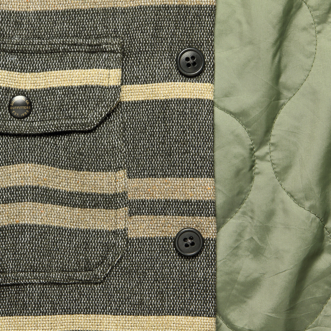 Canteen Stripe Juno Overshirt - Grey - RRL - STAG Provisions - Tops - L/S Woven - Overshirt