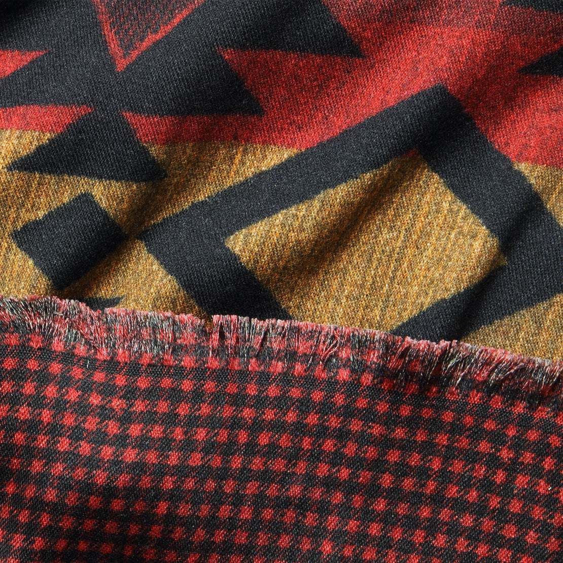 Briggs Cashmere Winter Scarf - Red/Black/Cream