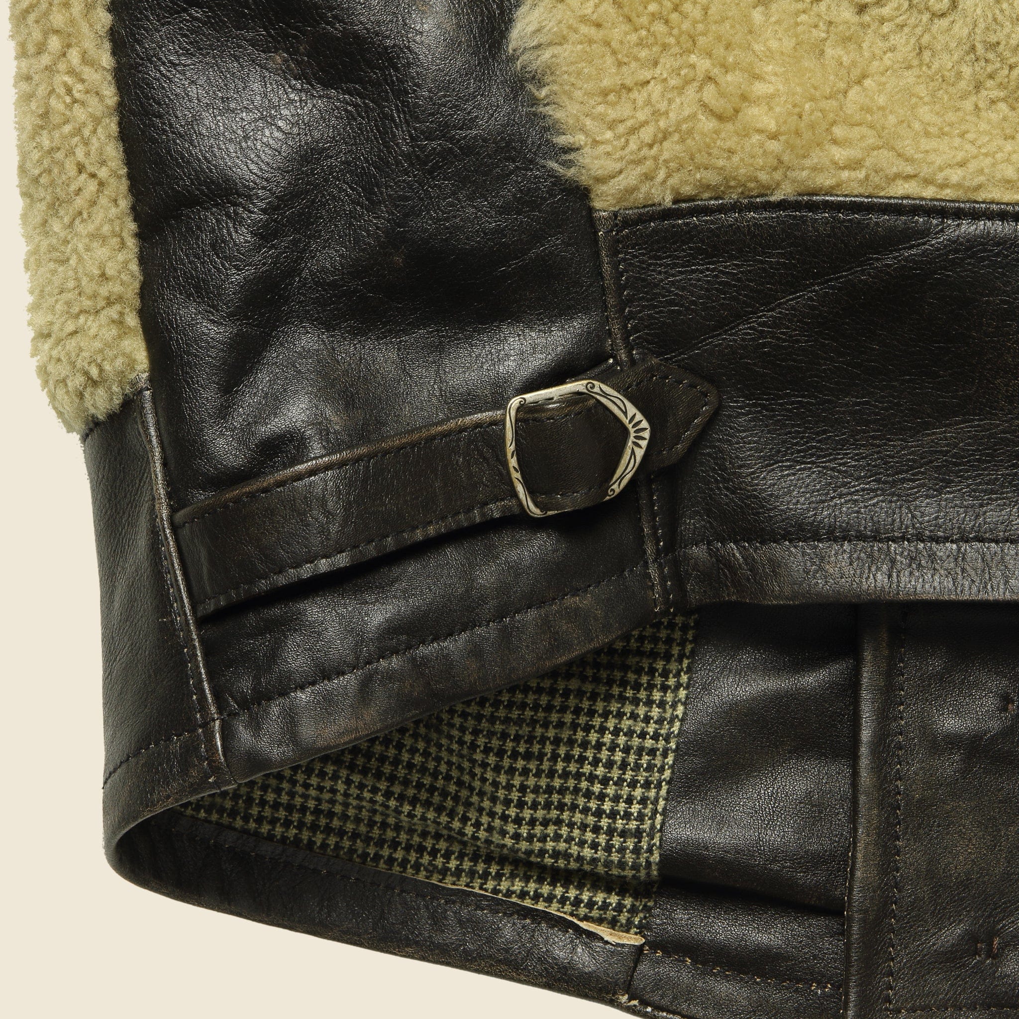 
                          Shearling-Leather Motorcycle Jacket - Black/Cream - RRL - STAG Provisions - Outerwear - Coat / Jacket
                        