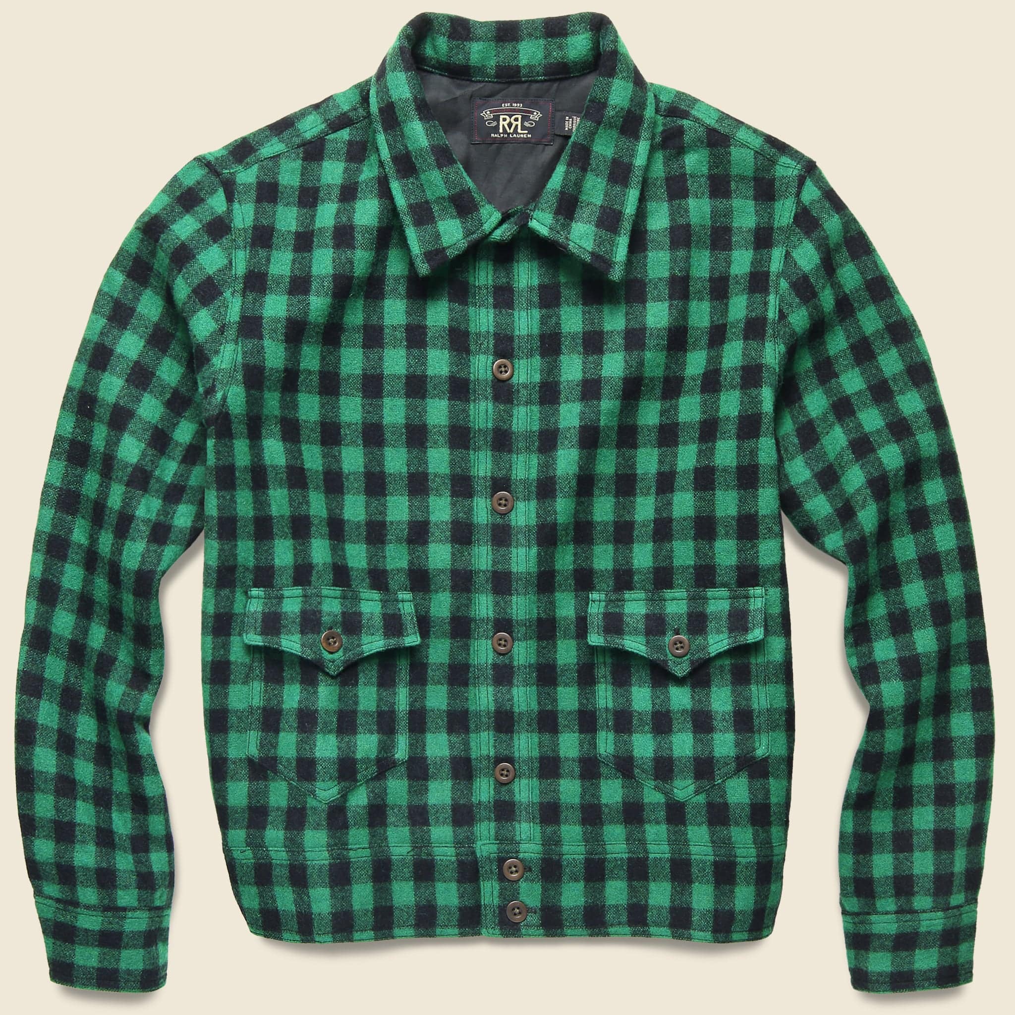 Strongbuilt Wool Check Overshirt - Green/Black - RRL - STAG Provisions - Tops - L/S Woven - Overshirt