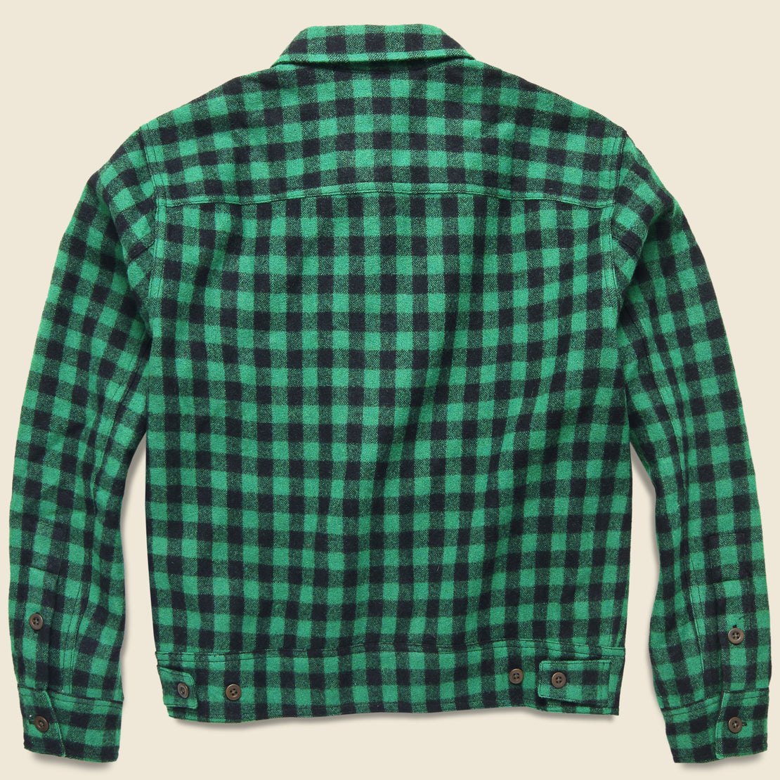 Strongbuilt Wool Check Overshirt - Green/Black