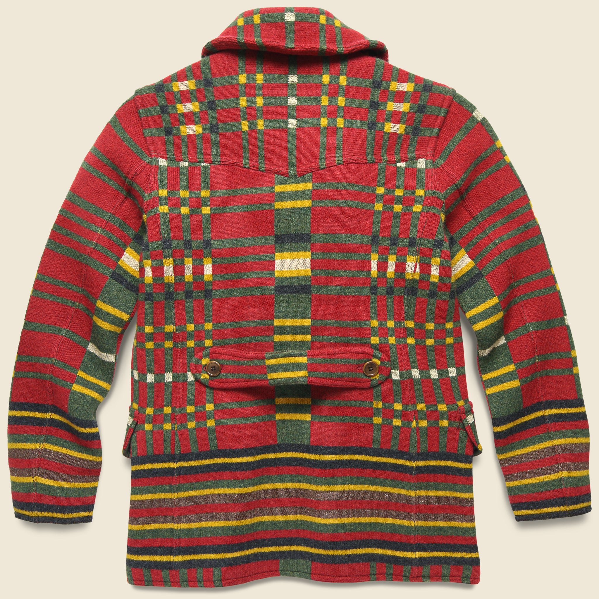 Birdseye Jacquard Sweater Jacket - Red - RRL - STAG Provisions - Outerwear - Coat / Jacket