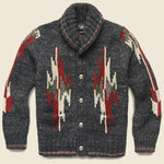 Hand-Knit Wool-Silk Cardigan - Black Multi - RRL - STAG Provisions - Tops - Sweater