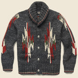 Hand-Knit Wool-Silk Cardigan - Black Multi - RRL - STAG Provisions - Tops - Sweater
