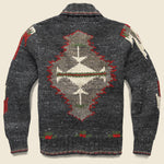 Hand-Knit Wool-Silk Cardigan - Black Multi - RRL - STAG Provisions - Tops - Sweater