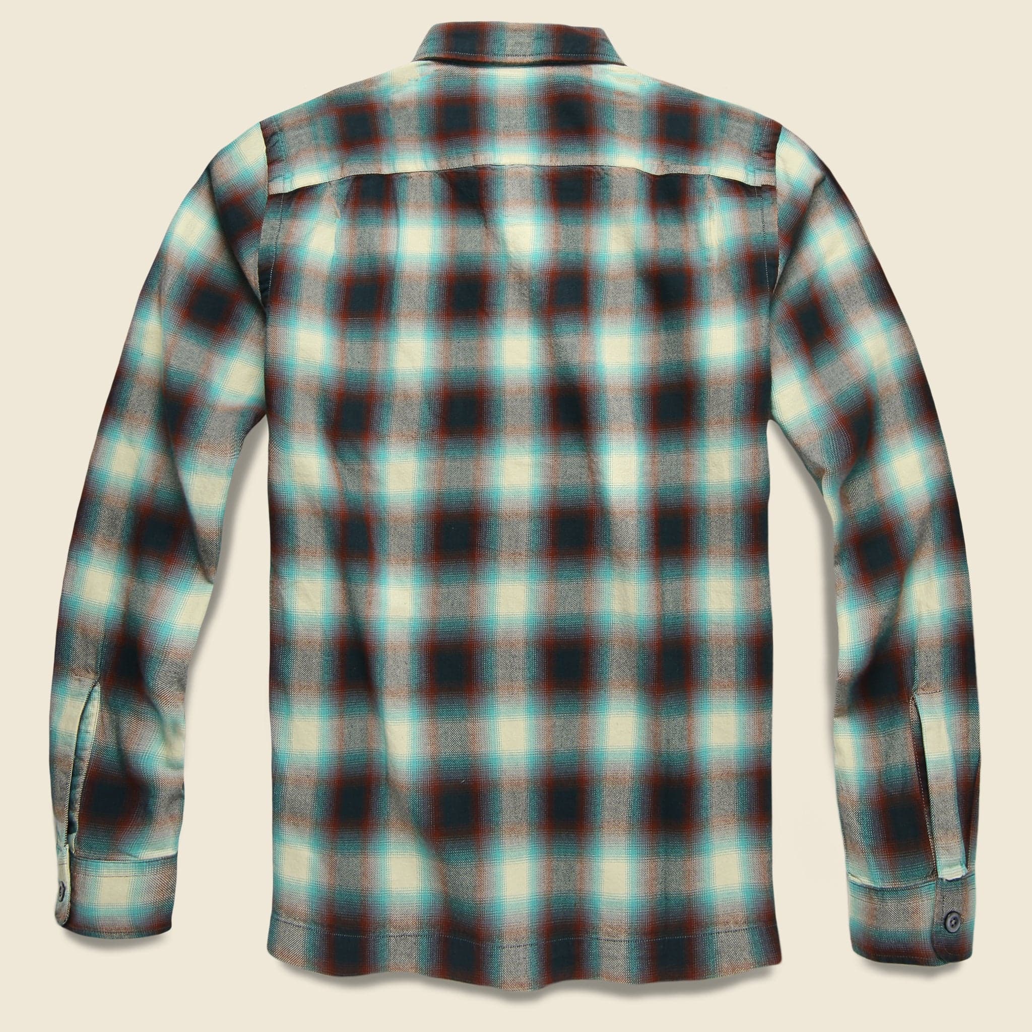 
                          Towns Camp Shirt - Green/Brown Ombr‚àö¬© Plaid - RRL - STAG Provisions - Tops - L/S Woven - Plaid
                        