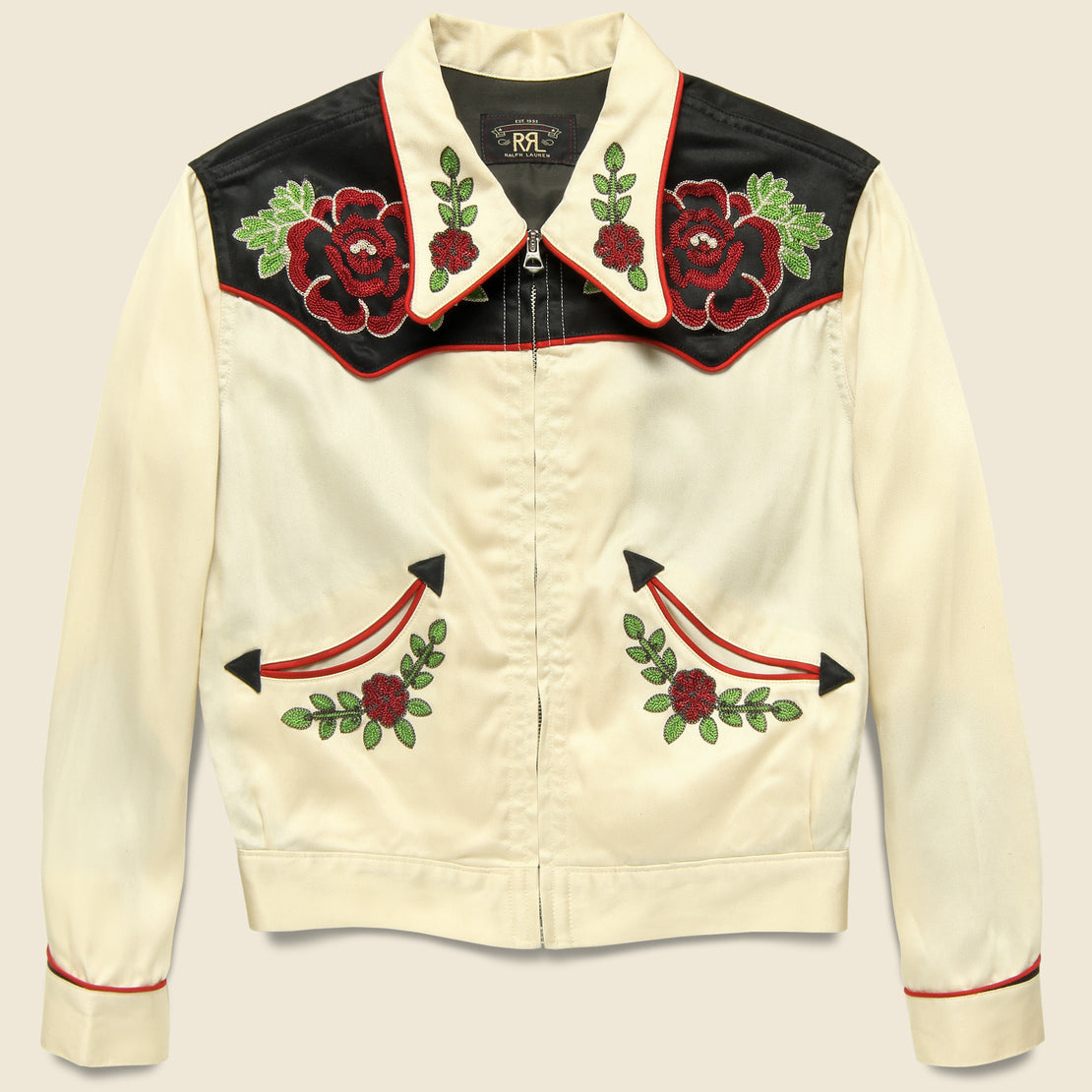 RRL Embroidered Western Jacket - Black/Red/Cream