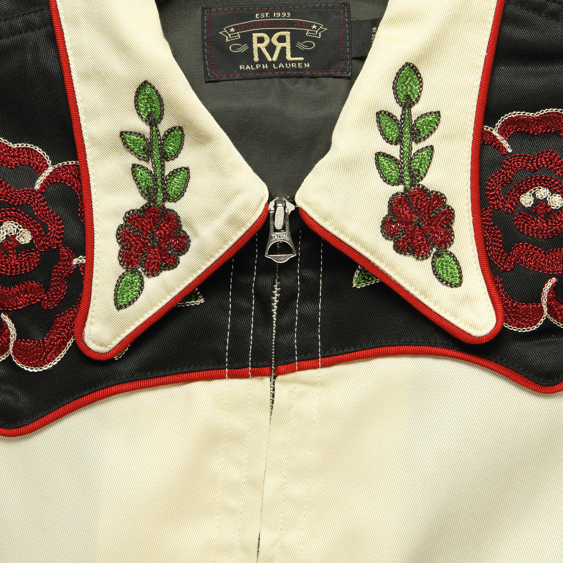 Embroidered Western Jacket - Black/Red/Cream