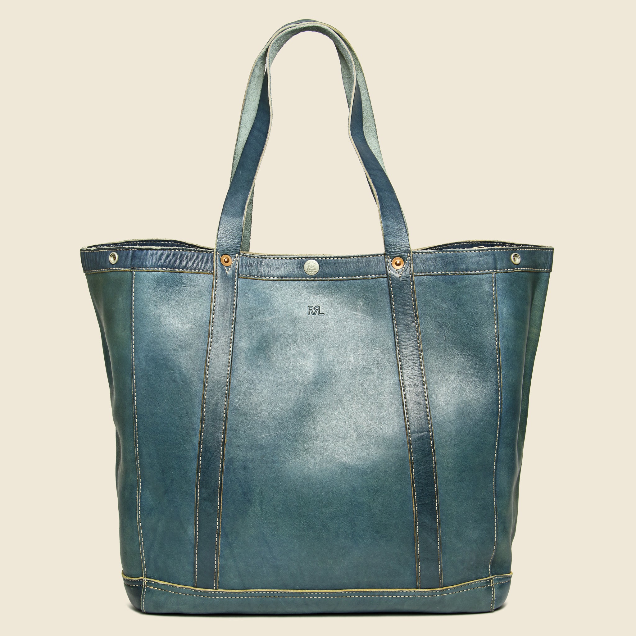 
                          Leather Harris Tote - Indigo Blue - RRL - STAG Provisions - W - Accessories - Bag
                        