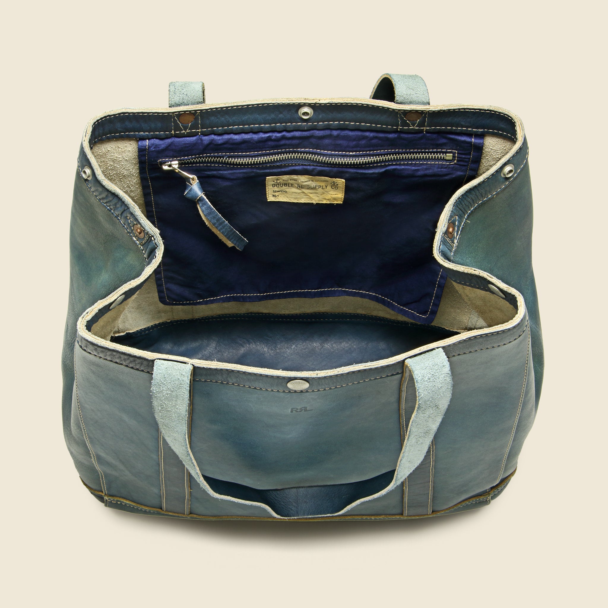 
                          Leather Harris Tote - Indigo Blue - RRL - STAG Provisions - W - Accessories - Bag
                        