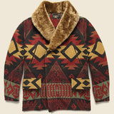 Shearling-Collar Jacquard Ranch Jacket - Red - RRL - STAG Provisions - Outerwear - Coat / Jacket