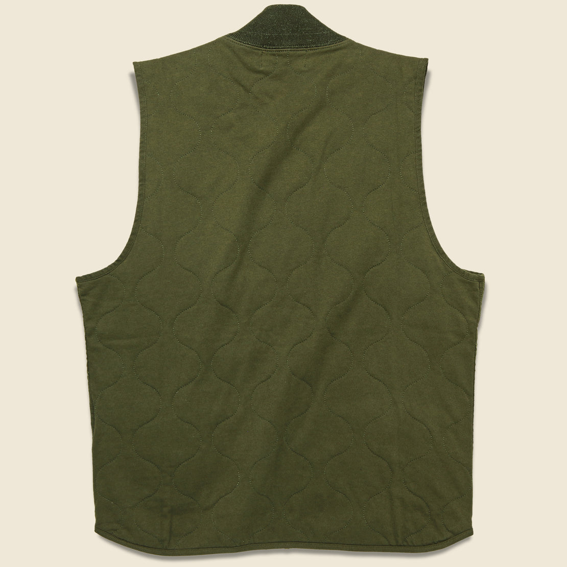 Quilted Cotton Jersey Vest - Douglas Fir Green