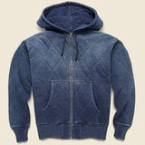 Quilted Jersey Hoodie - Indigo - RRL - STAG Provisions - Tops - Fleece / Sweatshirt