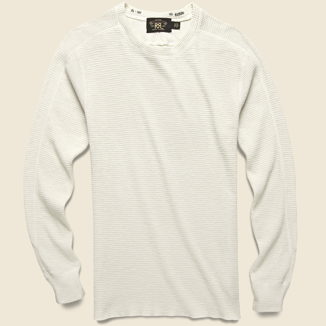 Iron Heart - IHTL-1301-WHT - Waffle Knit Crew Neck Thermal - White