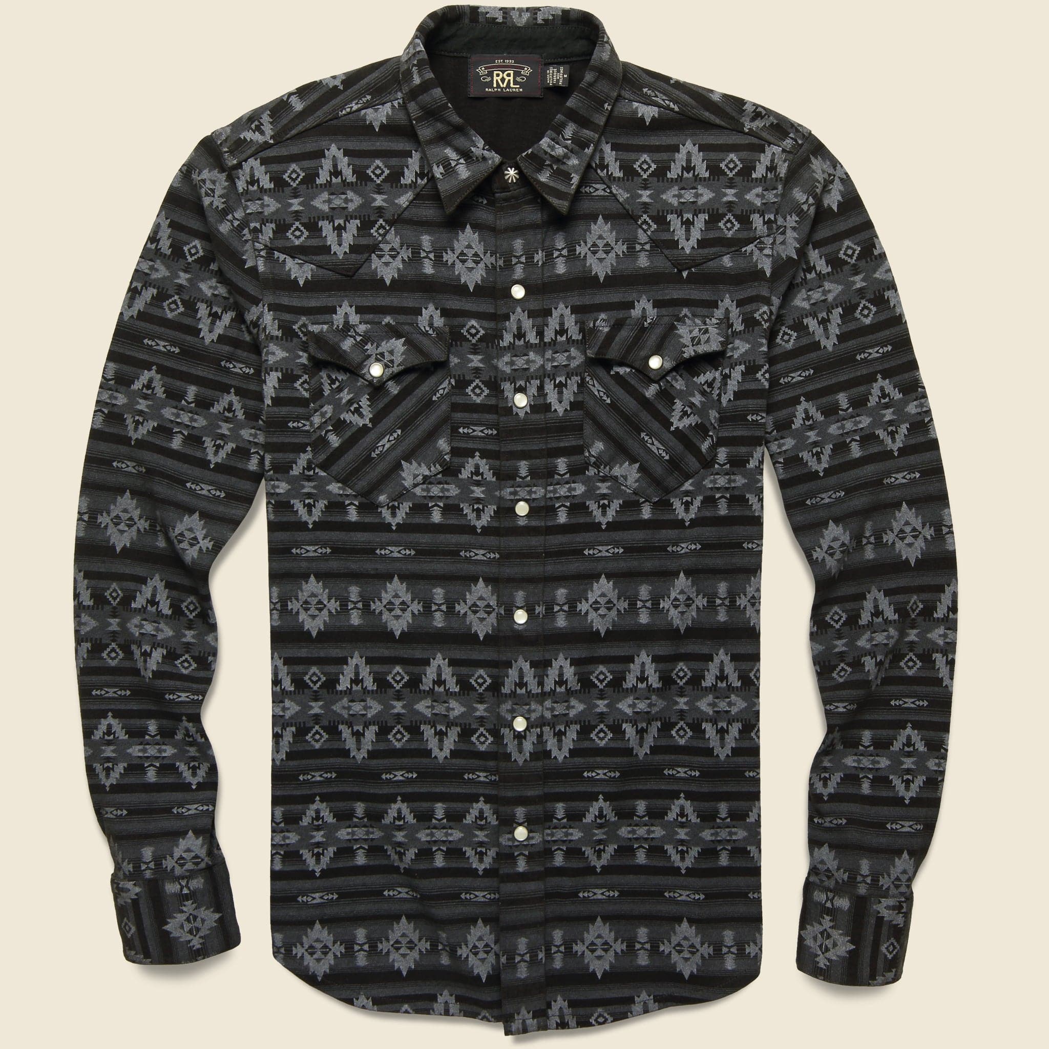 Slim Fit Jersey Western Shirt - Sulphur Black - RRL - STAG Provisions - Tops - L/S Knit