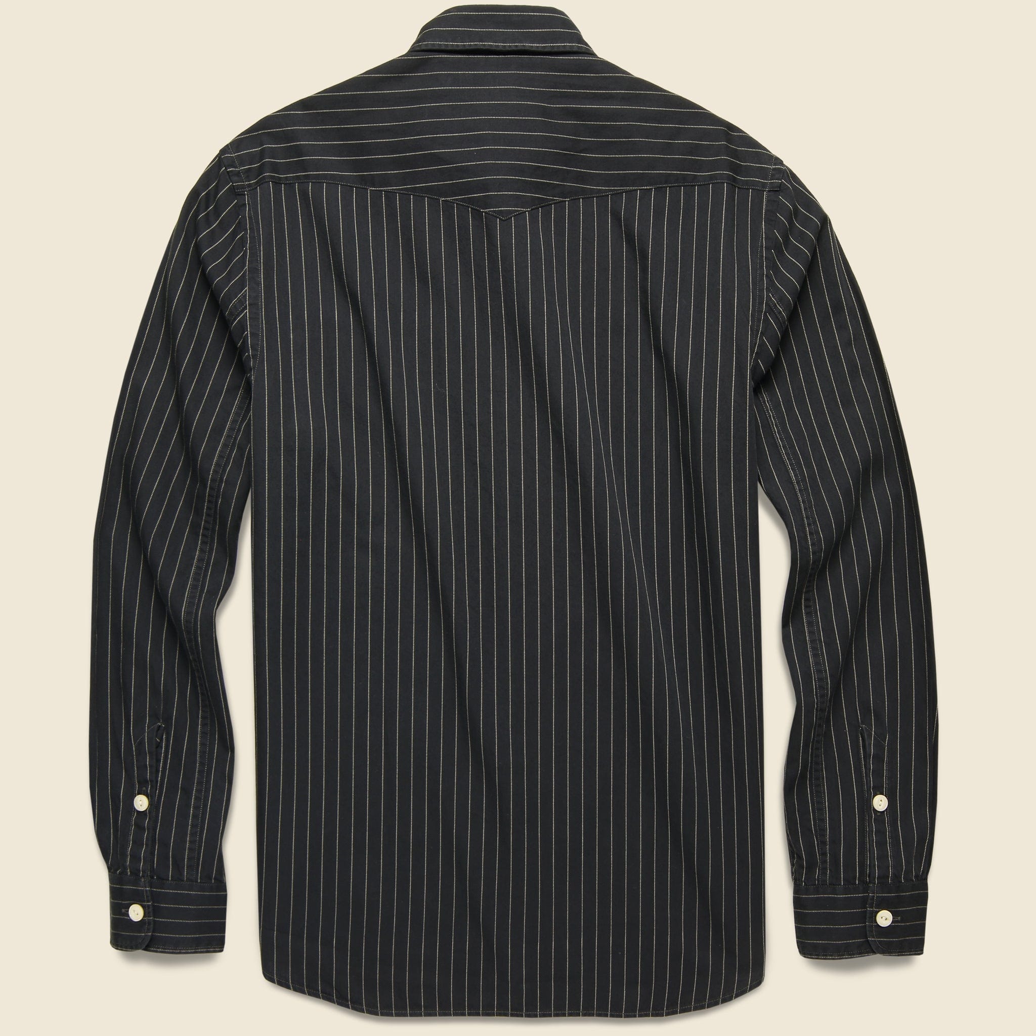 
                          Striped Twill Workshirt - Sulphur Black - RRL - STAG Provisions - Tops - L/S Woven - Other Pattern
                        