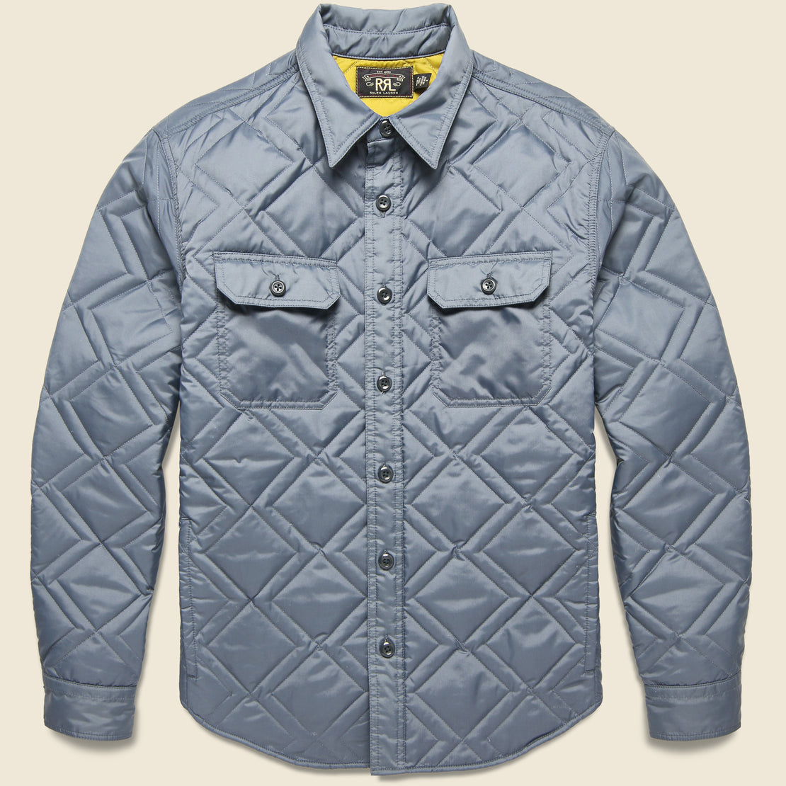 RRL Holden Quilted CPO Overshirt - Steel Blue