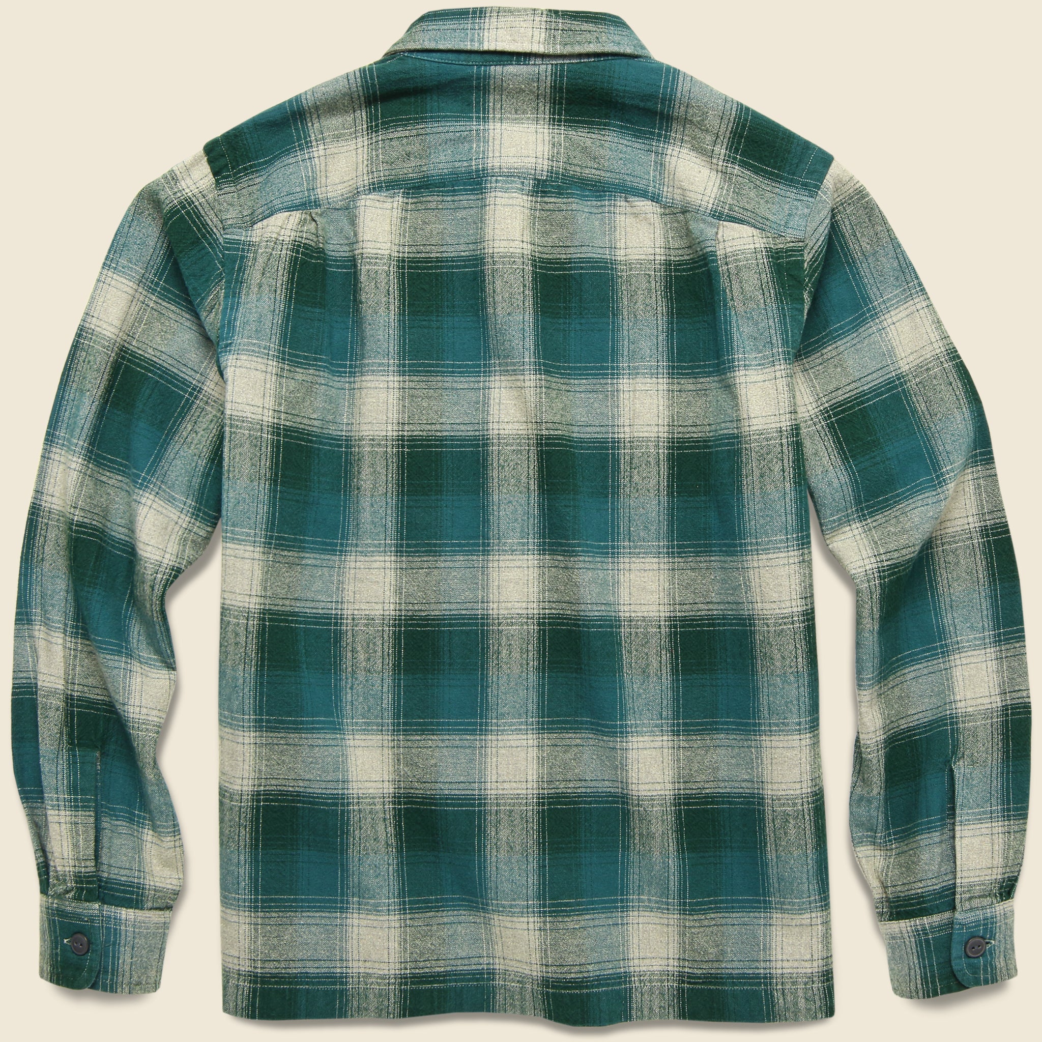 
                          Plaid Brushed Camp Flannel - Green/Grey - RRL - STAG Provisions - Tops - L/S Woven - Plaid
                        