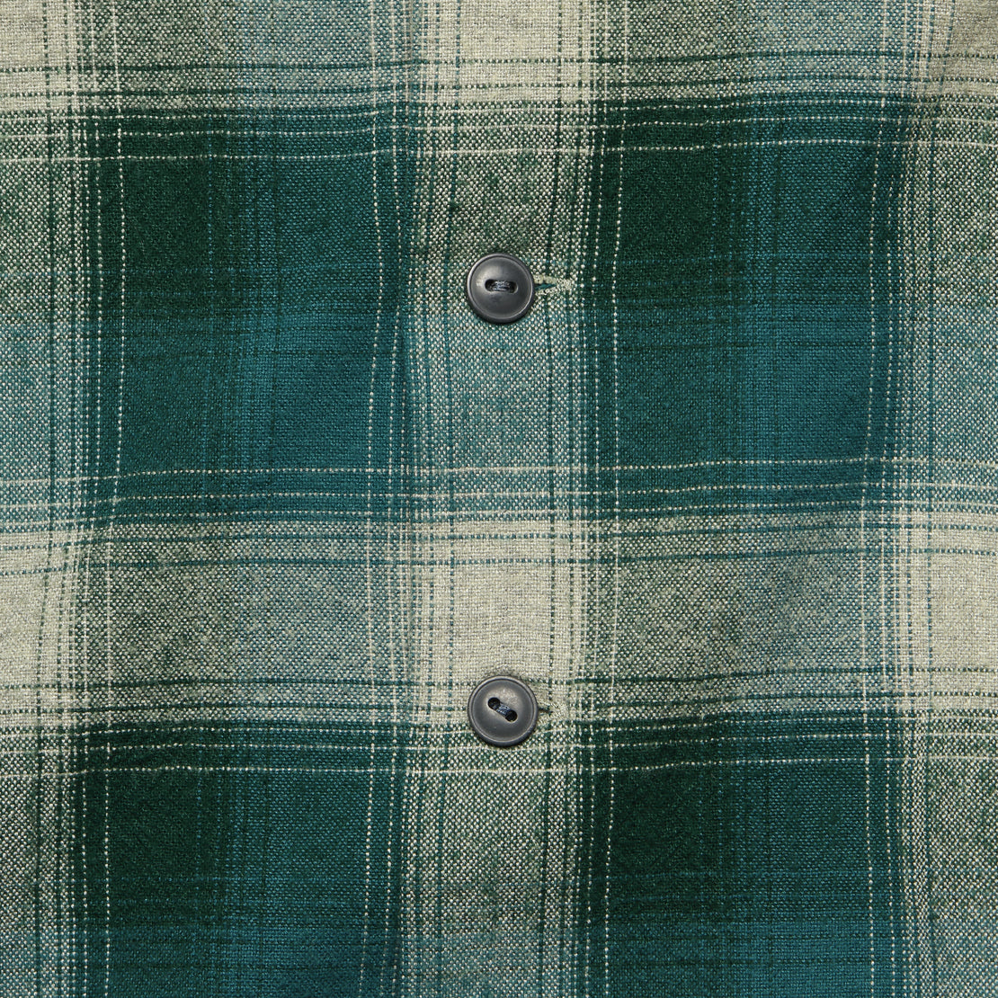 Plaid Brushed Camp Flannel - Green/Grey - RRL - STAG Provisions - Tops - L/S Woven - Plaid