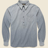 Checked Popover Shirt - Cream/Indigo - RRL - STAG Provisions - Tops - L/S Woven - Stripe